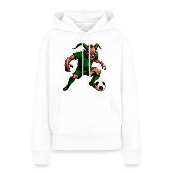 Football du diable - Sweat à capuche Premium bio Femme - blanc - Devant - Julia (174cm)