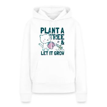 Pflanze einen Baum und lass ihn wachsen - Frauen Premium Bio Hoodie - Weiß - Vorne - Julia (174cm)