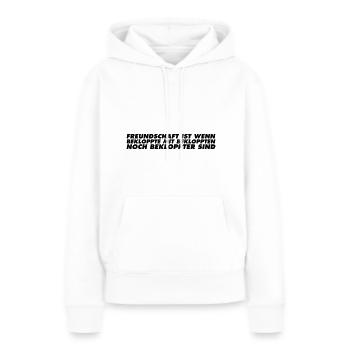 Freundschaft ist wenn bekloppte mit bekloppten - Frauen Premium Bio Hoodie - Weiß - Vorne - Julia (174cm)