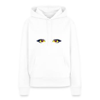 Yeux seulement - Sweat à capuche Premium bio Femme - blanc - Devant - Julia (174cm)