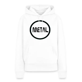 Métal Métal Cadeau - Sweat à capuche Premium bio Femme - blanc - Devant - Julia (174cm)