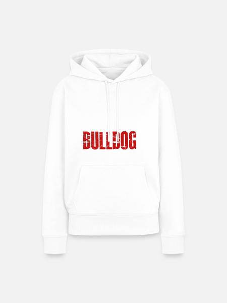 Bulldog - Frauen Premium Bio Hoodie - Weiß
