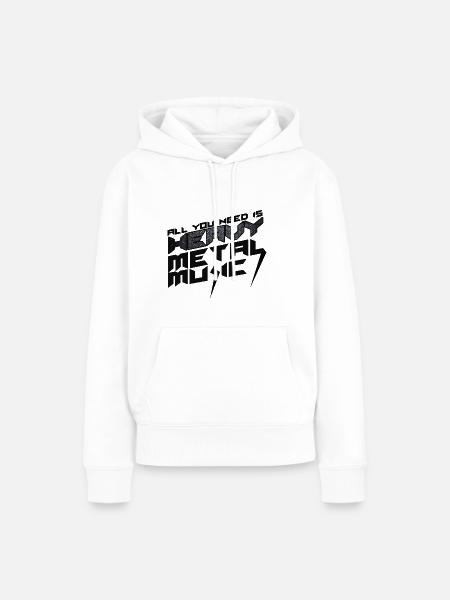Heavy Metal - Frauen Premium Bio Hoodie - Weiß