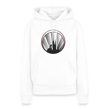 bouddhisme - Sweat à capuche Premium bio Femme - blanc - Devant - Julia (174cm)