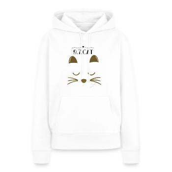 97cat - Sweat à capuche Premium bio Femme - blanc - Devant - Julia (174cm)