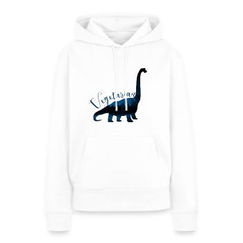 Dinosaurier Dino Vegetarier Vegetarierin Geschenk - Frauen Premium Bio Hoodie - Weiß - Vorne - Julia (174cm)