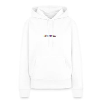 Astro Monde - Sweat à capuche Premium bio Femme - blanc - Devant - Julia (174cm)