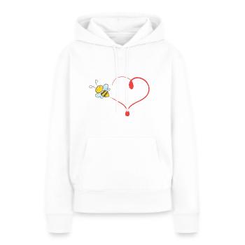 Coeur de bourdon - Sweat à capuche Premium bio Femme - blanc - Devant - Julia (174cm)