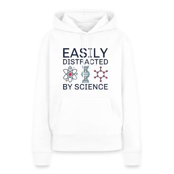 Leicht von der Wissenschaft abgelenkt - Frauen Premium Bio Hoodie - Weiß - Vorne - Julia (174cm)