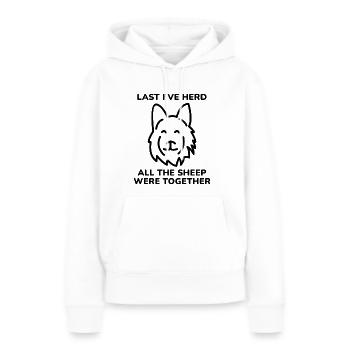 Dernier que j’ai troupeau - Sweat à capuche Premium bio Femme - blanc - Devant - Julia (174cm)