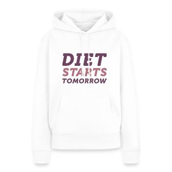Le régime commence demain - Sweat à capuche Premium bio Femme - blanc - Devant - Julia (174cm)