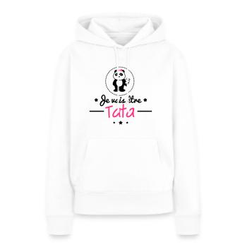 Future tata,bientôt tante - Sweat à capuche Premium bio Femme - blanc - Devant - Julia (174cm)