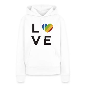 Gay Pride - Sweat à capuche Premium bio Femme - blanc - Devant - Julia (174cm)