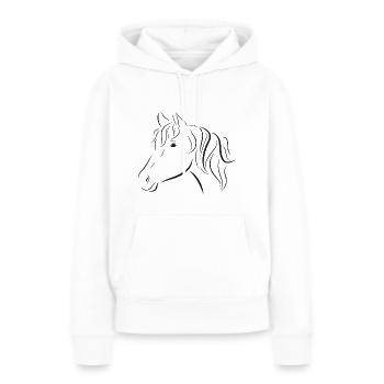 chevaux - Sweat à capuche Premium bio Femme - blanc - Devant - Julia (174cm)