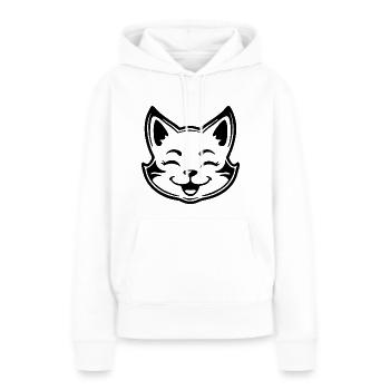 Chat Chats Chat Dame Chat Amoureux Chat Visage - Sweat à capuche Premium bio Femme - blanc - Devant - Julia (174cm)