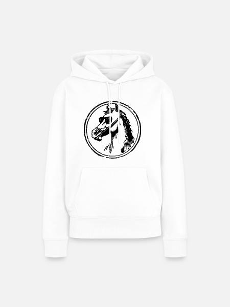 Pferd Pferde Pferdekopf - Frauen Premium Bio Hoodie - Weiß