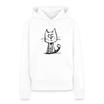 Katze Katzen Katzengesicht - Frauen Premium Bio Hoodie - Weiß - Vorne - Julia (174cm)