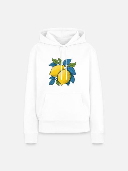 Zitrone - Frauen Premium Bio Hoodie - Weiß