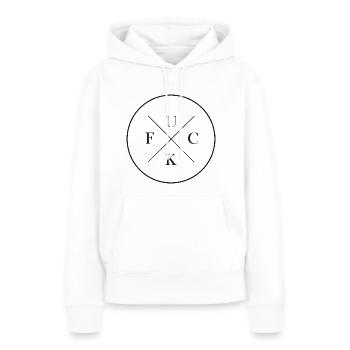 Fuck - Frauen Premium Bio Hoodie - Weiß - Vorne - Julia (174cm)