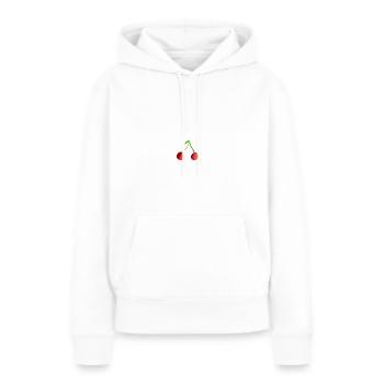 cerise - Sweat à capuche Premium bio Femme - blanc - Devant - Julia (174cm)