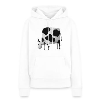 Vache au pâturage - Sweat à capuche Premium bio Femme - blanc - Devant - Julia (174cm)