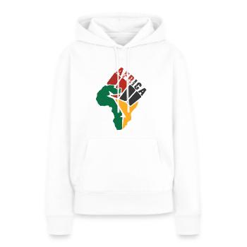 Afrique - Sweat à capuche Premium bio Femme - blanc - Devant - Julia (174cm)