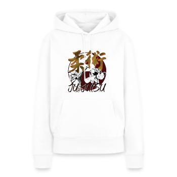 Ju Jutsu Ju-Jitsu Ying Yang Kanji - Frauen Premium Bio Hoodie - Weiß - Vorne - Julia (174cm)