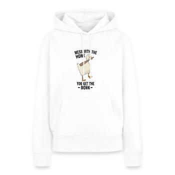Honk canard brutal avec batte de baseball - Sweat à capuche Premium bio Femme - blanc - Devant - Julia (174cm)