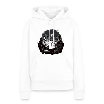 Joueur de rôle GN Joueur de rôle - Sweat à capuche Premium bio Femme - blanc - Devant - Julia (174cm)
