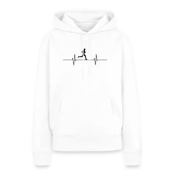 Battement de cœur en cours d’exécution - Sweat à capuche Premium bio Femme - blanc - Devant - Julia (174cm)