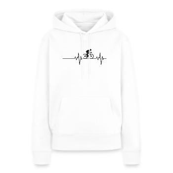Herzschlag Radfahren Fahrrad Radfahrer - Frauen Premium Bio Hoodie - Weiß - Vorne - Julia (174cm)