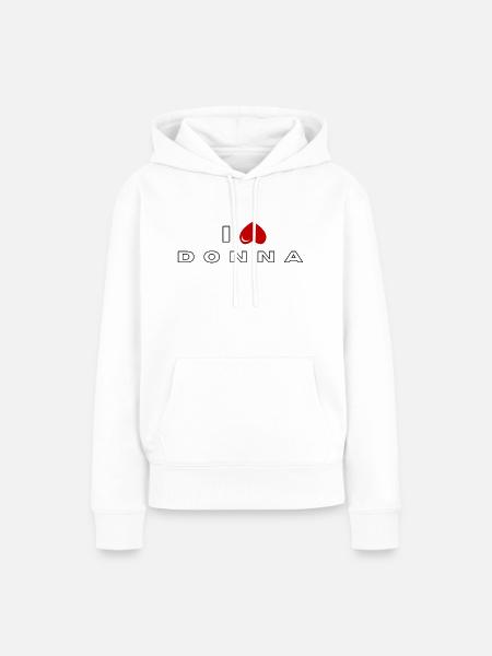 Ich hasse Donna - Frauen Premium Bio Hoodie - Weiß