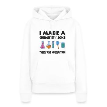 Blague de chimie, il n’y a pas eu de réaction - Sweat à capuche Premium bio Femme - blanc - Devant - Julia (174cm)