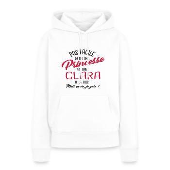 Princesse et Clara - Sweat à capuche Premium bio Femme - blanc - Devant - Julia (174cm)