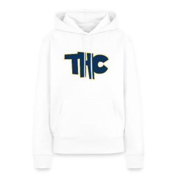 THC - Frauen Premium Bio Hoodie - Weiß - Vorne - Julia (174cm)