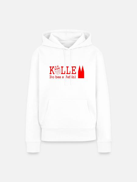 Kölle Do bes e Jeföhl - Rot Weiss Dom Karneval - Frauen Premium Bio Hoodie - Weiß