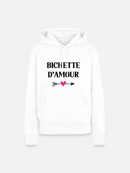 bichette d'amour - Sweat à capuche Premium bio Femme - blanc