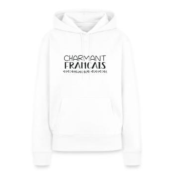Charmant français - Sweat à capuche Premium bio Femme - blanc - Devant - Julia (174cm)