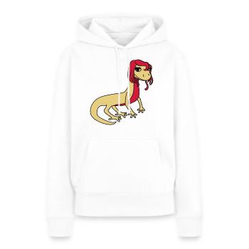 frau weiblich huebsch girl maedchen sexy eidechse - Frauen Premium Bio Hoodie - Weiß - Vorne - Julia (174cm)