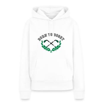 Né à Bogey - Sweat à capuche Premium bio Femme - blanc - Devant - Julia (174cm)