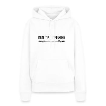 Rien n’est impossible. - Sweat à capuche Premium bio Femme - blanc - Devant - Julia (174cm)