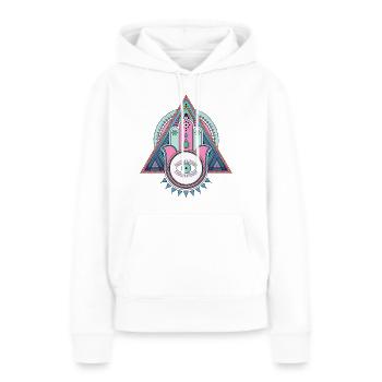 HAUPT VON FATMA T-Shirts - Frauen Premium Bio Hoodie - Weiß - Vorne - Julia (174cm)