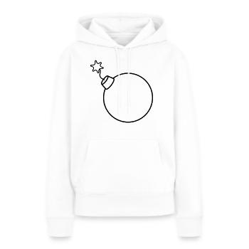 brennt angezuendet rund kugel kreis text stangen b - Frauen Premium Bio Hoodie - Weiß - Vorne - Julia (174cm)