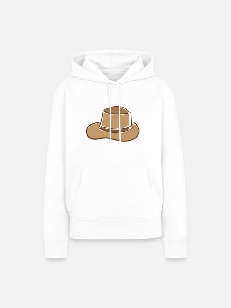 Abenteurer Hut - Frauen Premium Bio Hoodie - Weiß