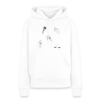 Hände Komposition 2 - Frauen Premium Bio Hoodie - Weiß - Vorne - Julia (174cm)