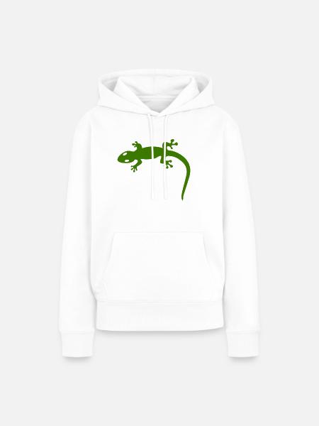 Eidechse - Frauen Premium Bio Hoodie - Weiß