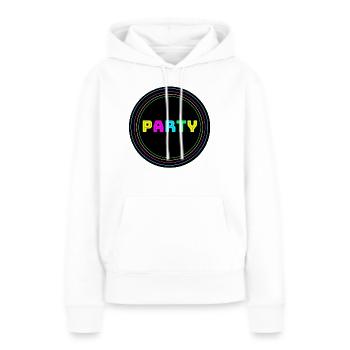 Party Kreis Neon - Frauen Premium Bio Hoodie - Weiß - Vorne - Julia (174cm)