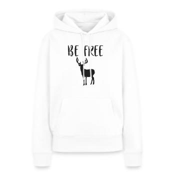 Liberté - Sweat à capuche Premium bio Femme - blanc - Devant - Julia (174cm)