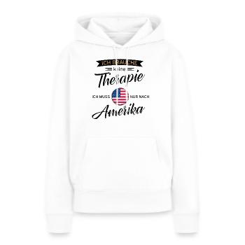 Amérique - Sweat à capuche Premium bio Femme - blanc - Devant - Julia (174cm)