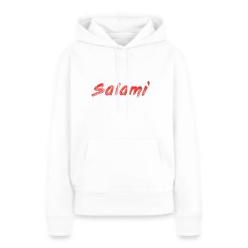 salami - Sweat à capuche Premium bio Femme - blanc - Devant - Julia (174cm)